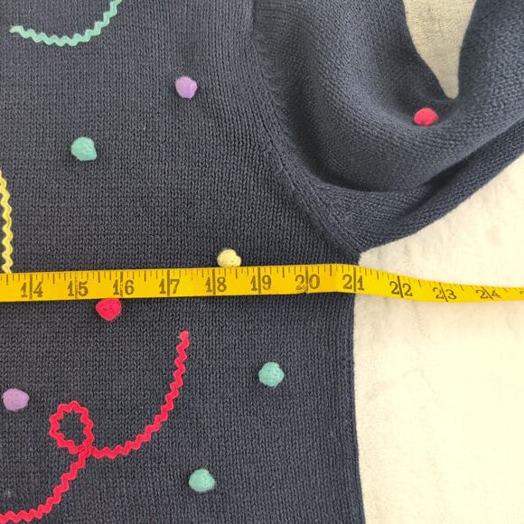 Vtg Christopher & Bank HandEmbroidered WhimsicalKnit ButtonUp Cardigan Women's L - Picture 7 of 9